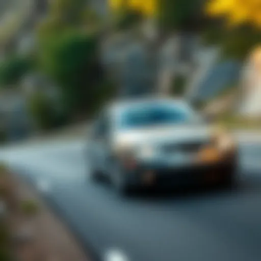 The 2007 Saab in Motion Dynamic view of the 2007 Saab on a winding road