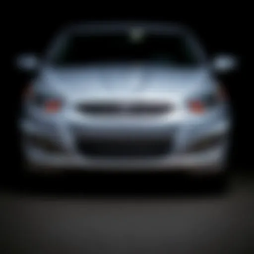 Front view of the 2016 Hyundai Accent SE Sedan showcasing its stylish grille and headlights