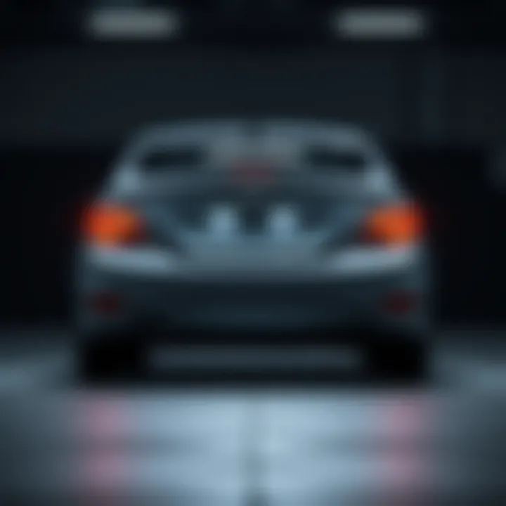 Rear view of the 2016 Hyundai Accent SE Sedan displaying its taillights and trunk space