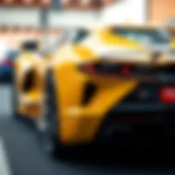 Sleek exterior design of the 2021 Yellow Corvette