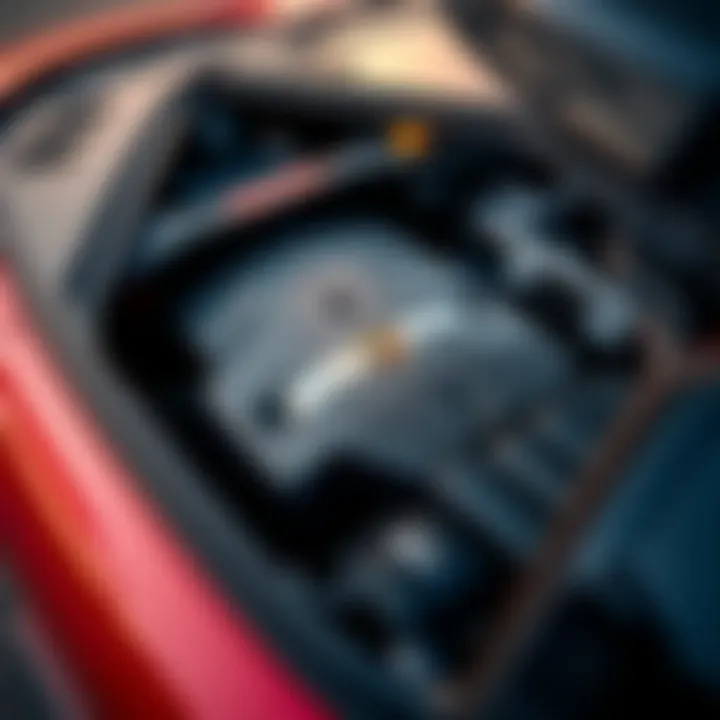 Close-up of the powerful engine of the 2022 Porsche 718 Spyder