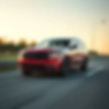 Dodge Durango on the Road Dodge Durango driving on a highway