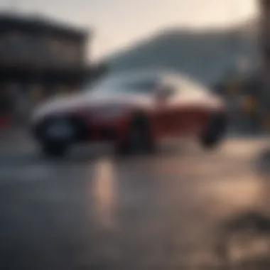 Stylish coupe exhibiting sporty design and performance