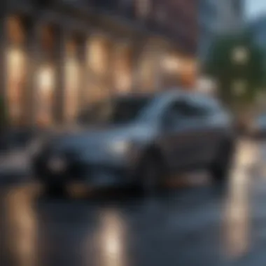 Affordability Meets Urban Convenience An economical car parked in a modern city
