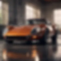 Sleek silhouette of a classic sports car