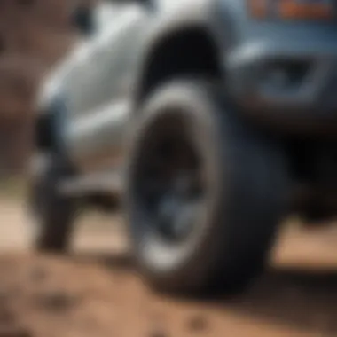 Durable off-road tires on a lifted truck