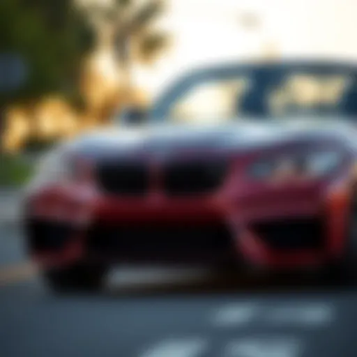 Striking Front Design of BMW M240i xDrive Convertible Front view showcasing the striking design of the BMW M240i xDrive Convertible