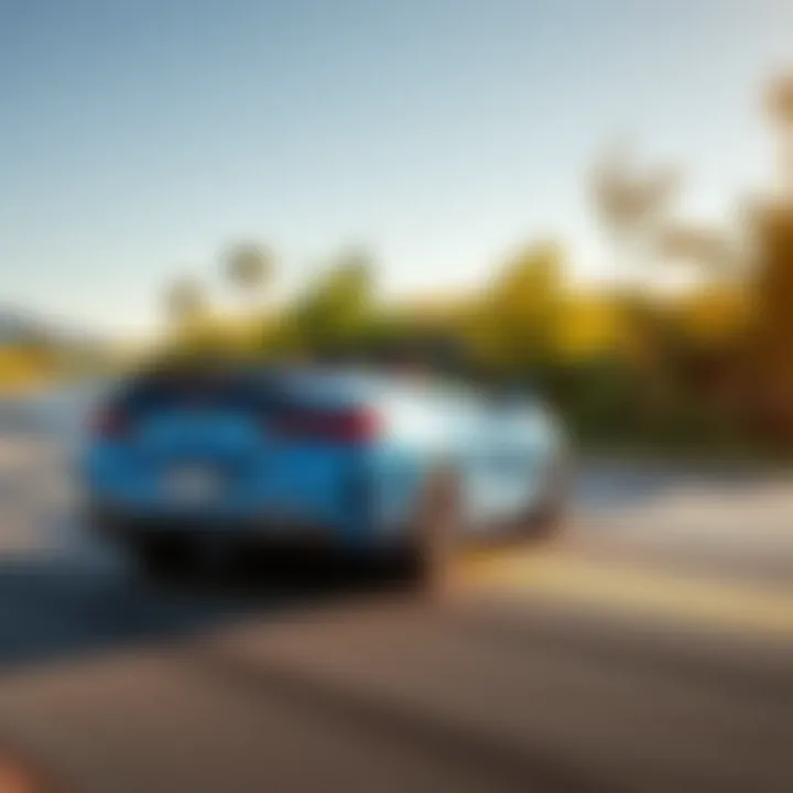 Dynamic action shot of the BMW M240i xDrive Convertible on the road