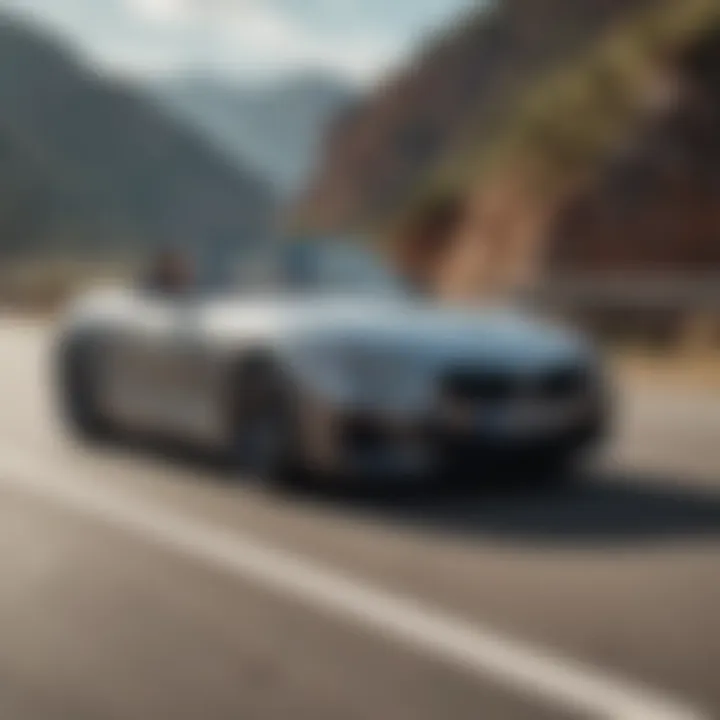 A modern BMW Z series driving on an open road