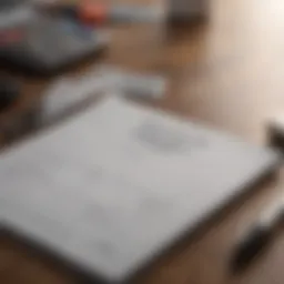 A vehicle registration form on a desk with a pen and a calculator.