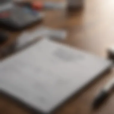 A vehicle registration form on a desk with a pen and a calculator.