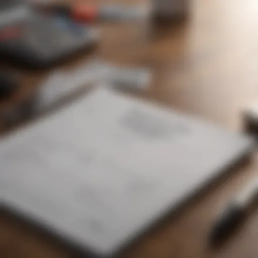 A vehicle registration form on a desk with a pen and a calculator.