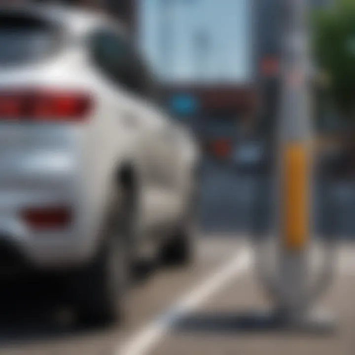 Charging station with electric vehicles parked