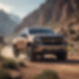 A stunning Chevrolet truck navigating rugged terrain showcasing durability
