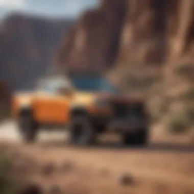 Performance of Chevy Colorado on Rugged Terrain Chevy Colorado on a rugged terrain demonstrating performance