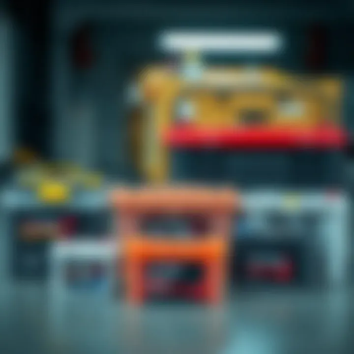 Different types of car batteries displayed