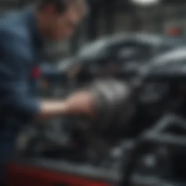 Maintenance Insights for the Jaguar F-Type Engine Mechanic performing maintenance on a Jaguar F-Type engine