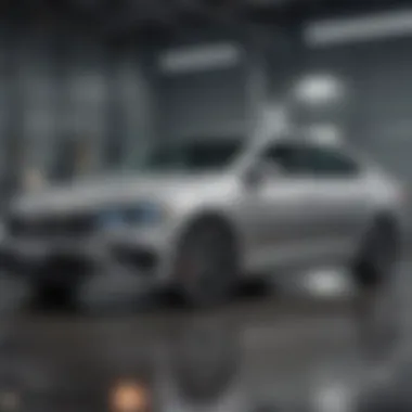 Safety Features Evaluated: 2021 Silver Volkswagen Jetta Safety features of the 2021 Silver Jetta presented during a crash test