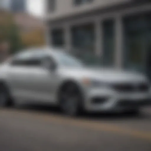 Sleek exterior of the 2021 Silver Volkswagen Jetta showcasing its aerodynamic design