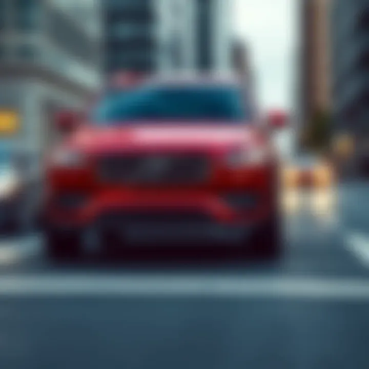 Urban Driving Experience with XC90 T6 Volvo XC90 T6 driving through urban streets