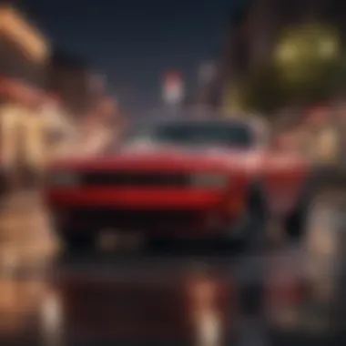 Iconic Design of the 2015 Dodge Challenger Sleek front view of the 2015 Dodge Challenger showcasing its iconic design.