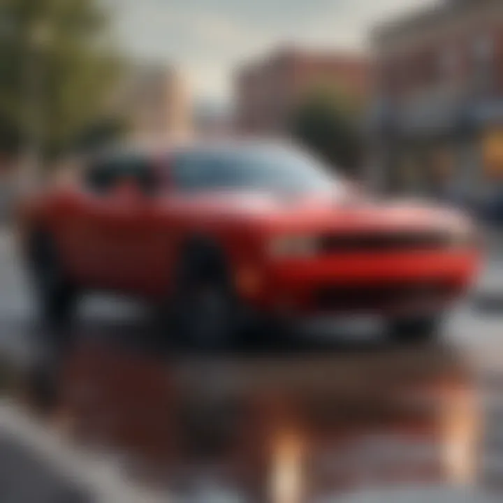 2015 Dodge Challenger in action, emphasizing its powerful performance on the road.