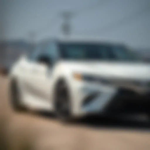 Exterior view of the Toyota Camry XSE All-Wheel Drive showcasing its sleek design