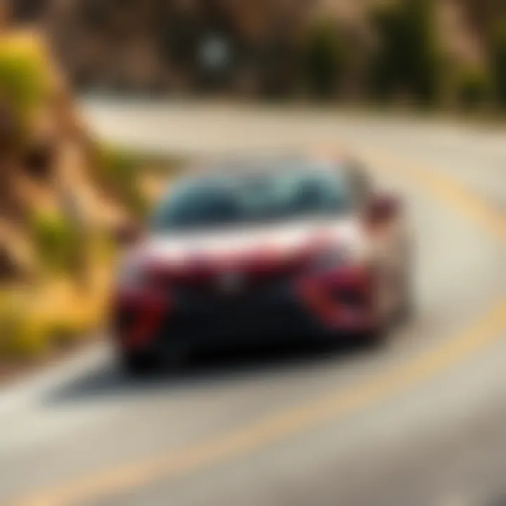 Image depicting the Camry XSE All-Wheel Drive in action on a winding road