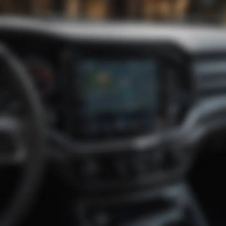 Dashboard displaying the high-tech infotainment system and user interface
