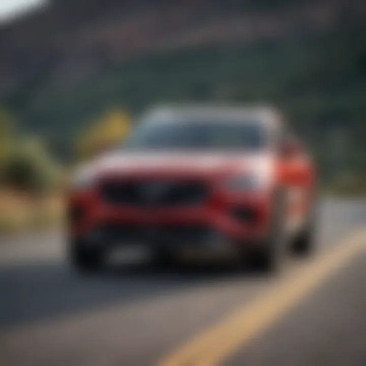 Performance shot of the Telluride SX Prestige in action on the road