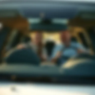 Family enjoying a road trip in a family-sized SUV