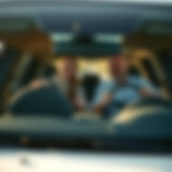 Family enjoying a road trip in a family-sized SUV