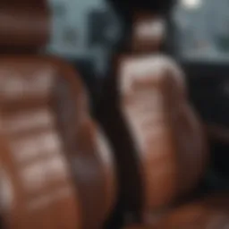 Overview of leather car seats with various stains