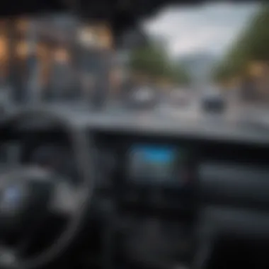 Innovative Technology in Hybrid Vehicles Technological dashboard of a two-door hybrid vehicle highlighting innovative features