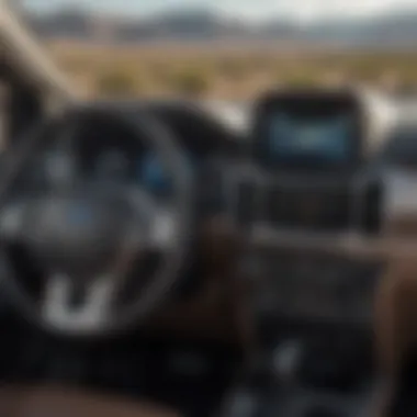 Interior dashboard of the 2020 Ford Ranger Lariat highlighting advanced technology features