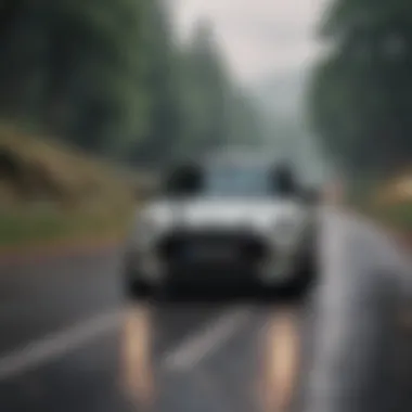 A dynamic driving scene featuring the Mini Cooper Standard on a winding road.