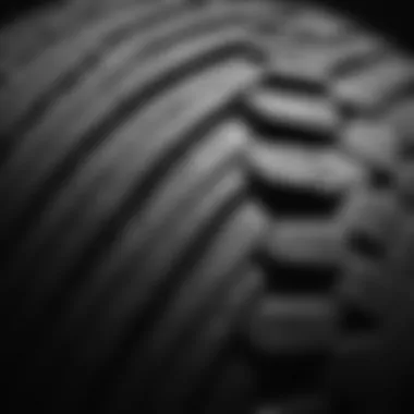 Close-up of tire tread design