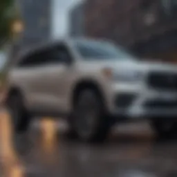 A sleek modern SUV parked in an urban setting showcasing contemporary design.