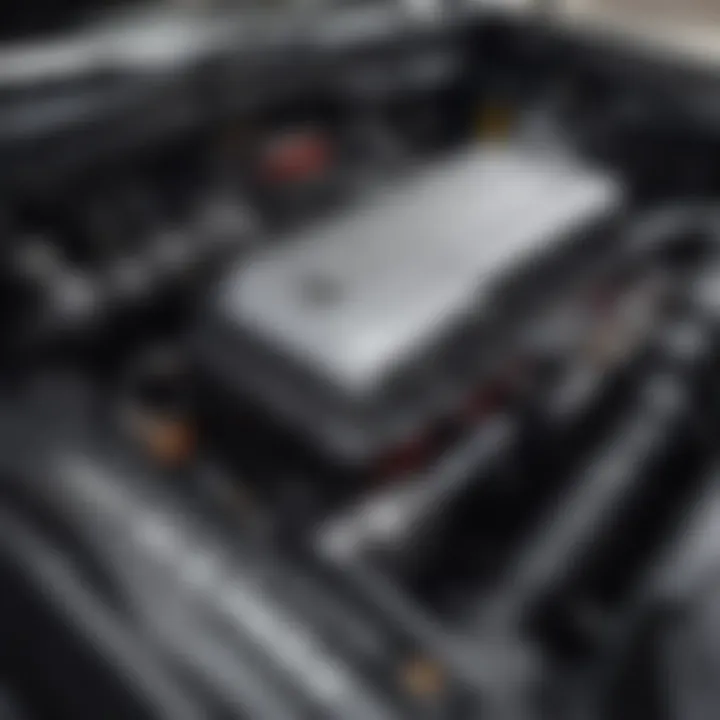 Close-up of the Dodge Challenger SXT's engine compartment