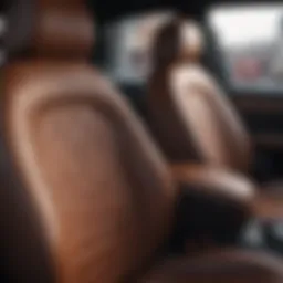 Luxurious leather seat cover with intricate stitching and design