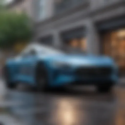 A sleek full-size hybrid vehicle parked in a modern setting