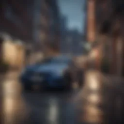 A sleek car parked in an urban setting representing affordable leasing.