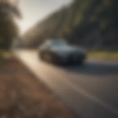 Lexus ES on a scenic road demonstrating performance