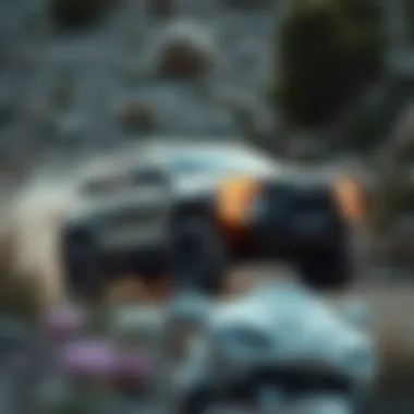 All-Wheel Drive SUV in Action An all-wheel drive SUV navigating a rugged terrain