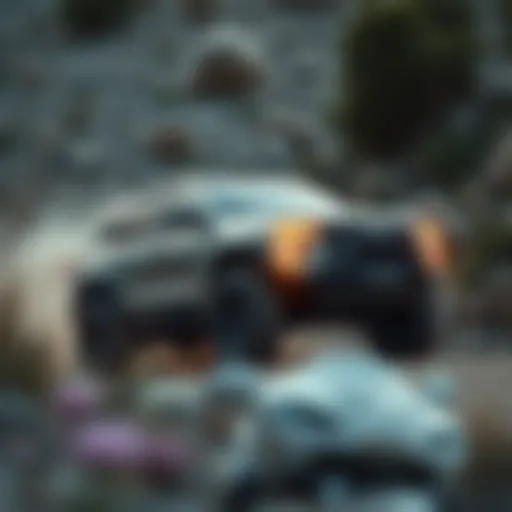 All-Wheel Drive SUV in Action An all-wheel drive SUV navigating a rugged terrain