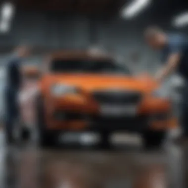A mechanic inspecting an AWD car under the hood