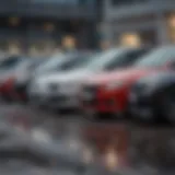 A selection of used AWD cars lined up for sale