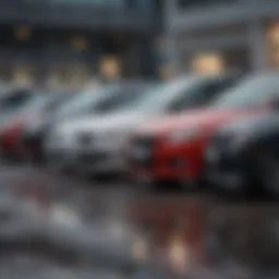 A selection of used AWD cars lined up for sale