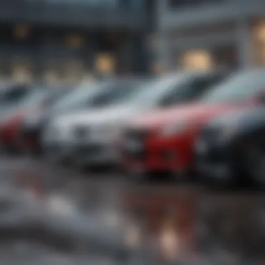 A selection of used AWD cars lined up for sale