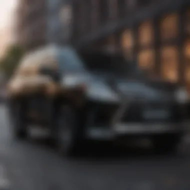 Exterior Elegance of the Black Lexus LX Luxurious black exterior of the Lexus LX showcasing its elegant design.